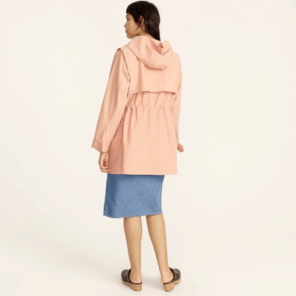 J. Crew Lightweight Utility Raincoat Jacket Blush Peach Women’s Size Small - Picture 4 of 9